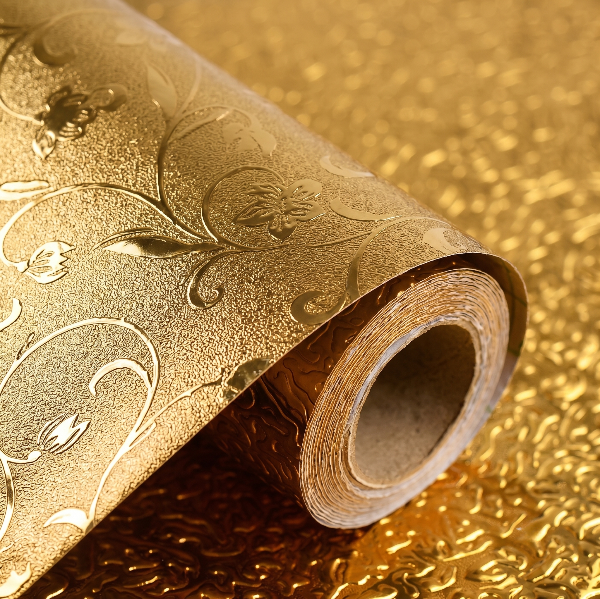 Self Adhesive Golden Flower Marble Sheet