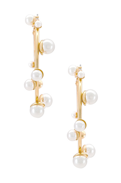 Gold and Pearl Round Earrings