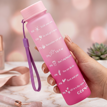 3Pcs Time Track Leakproof Water Bottle