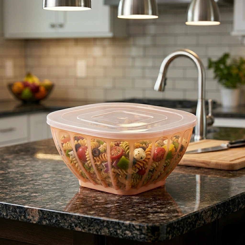 Stackable Square Plastic Bowl with Lid