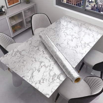 Self Adhesive Silver Texture Marble Sheet