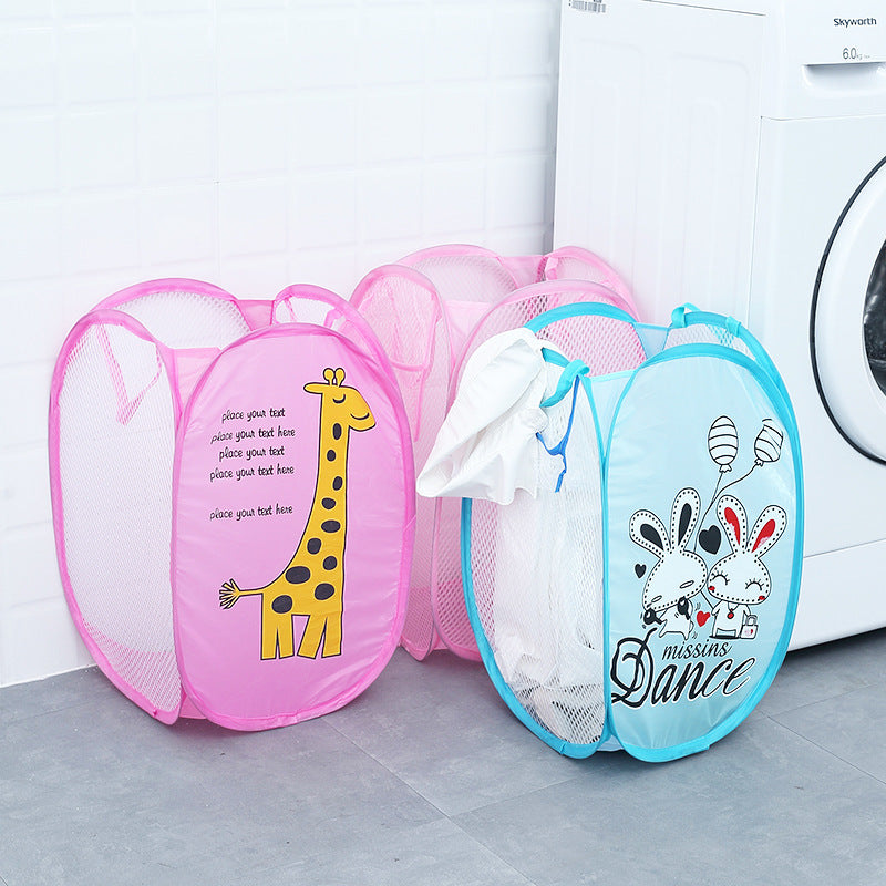 Cartoon Printed Foldable Organizer Basket For Toys & Laundry