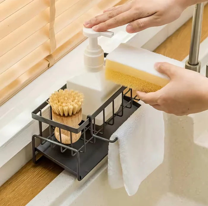 Kitchen Sink Steel Sponge & Brush Holder