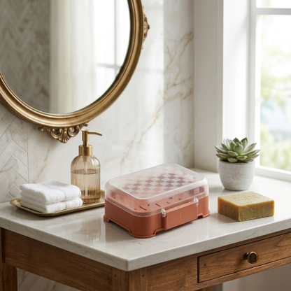 4PCS Self Draining Soap Storage Case