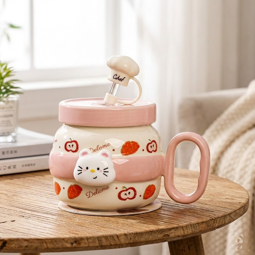 Cute Ceramic Kids Water Cup