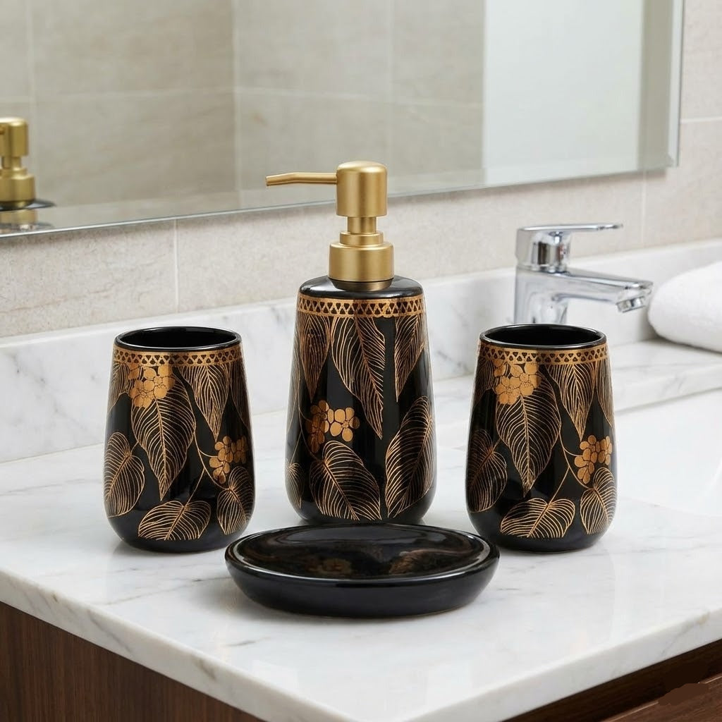 4PCs Luxury Cereamic Bathroom Accessories Set