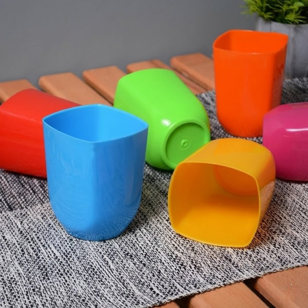6PCs Plastic Square Water Glass Set