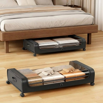 Under Bed Storage Organizer with Movable Wheels
