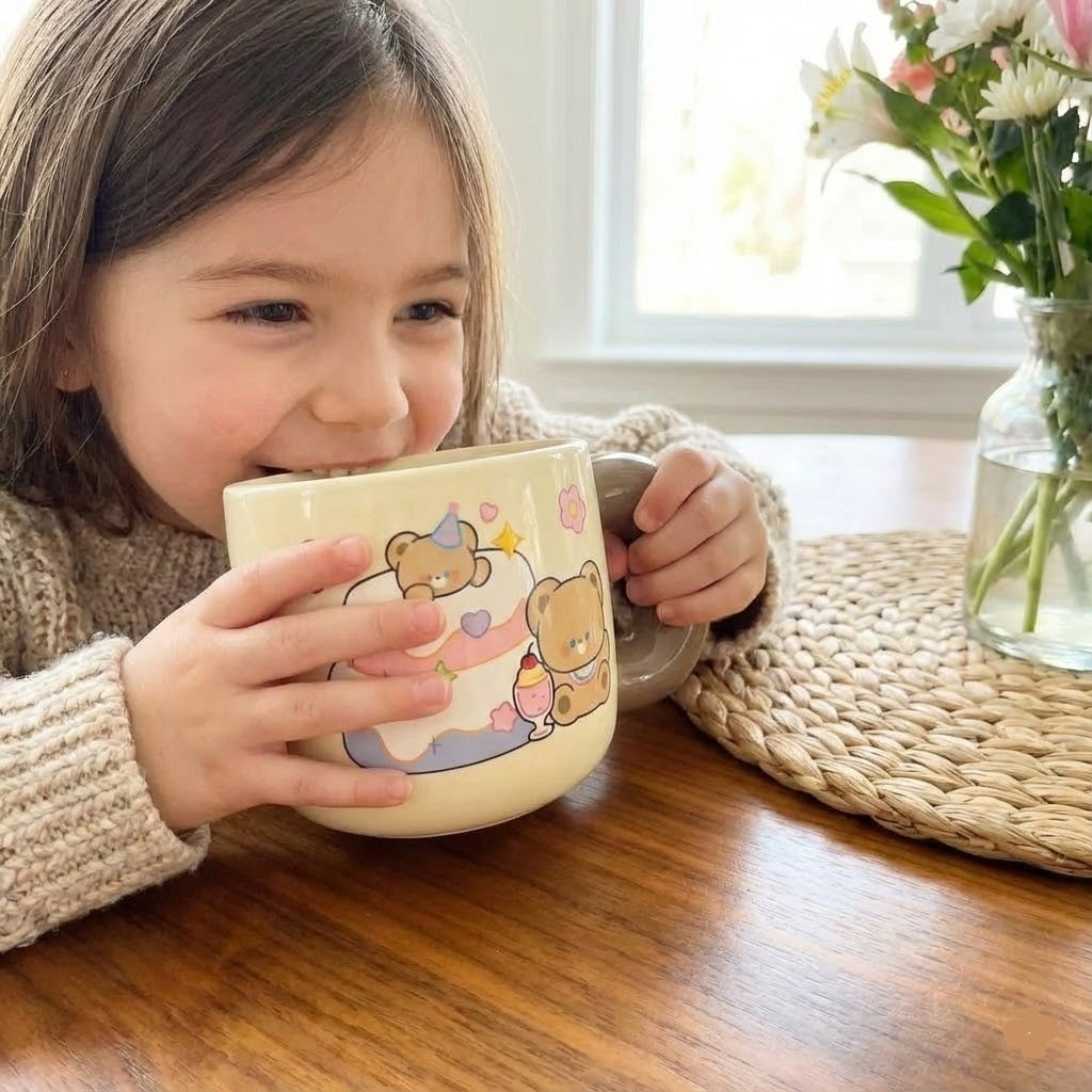 Cute Ceremic Coffee Mug with Silicon Lid