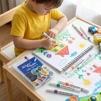12PCs Kids Drawing Quick-Drying Acrylic Marker