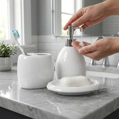 3PCs Luxury Cereamic Bathroom Accessories Set