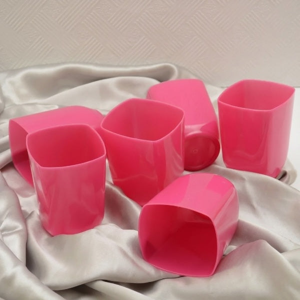 6PCs Plastic Square Water Glass Set