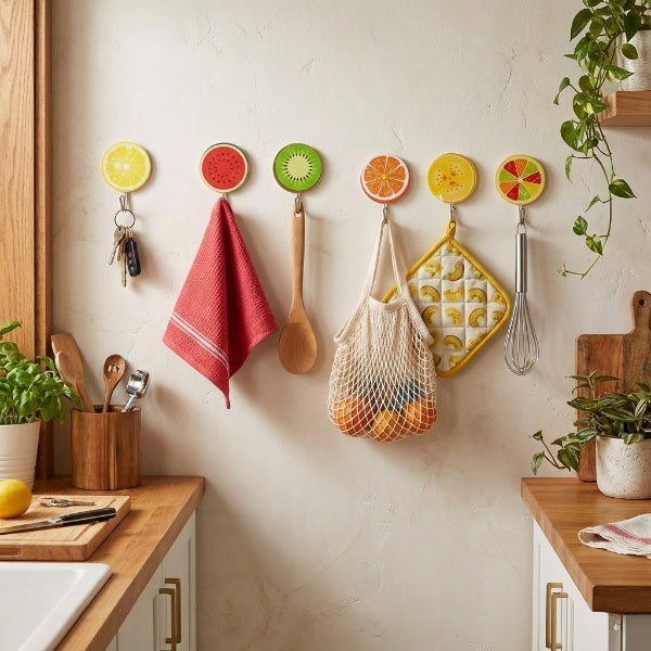 9PCs Fruits Shape Sticky Wall Hooks