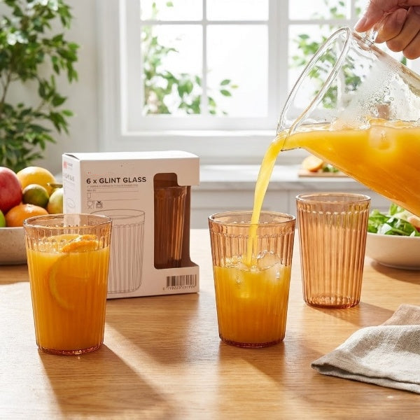 6PCs Plastic Glint Glass