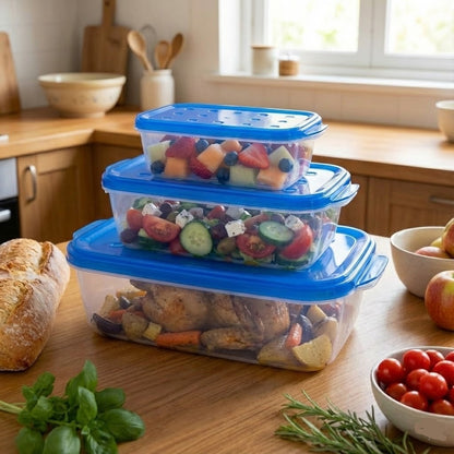 3PCs - Plastic Push-lock Food Storage Box