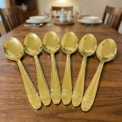 6PCs Stainless Steel Golden Spoon