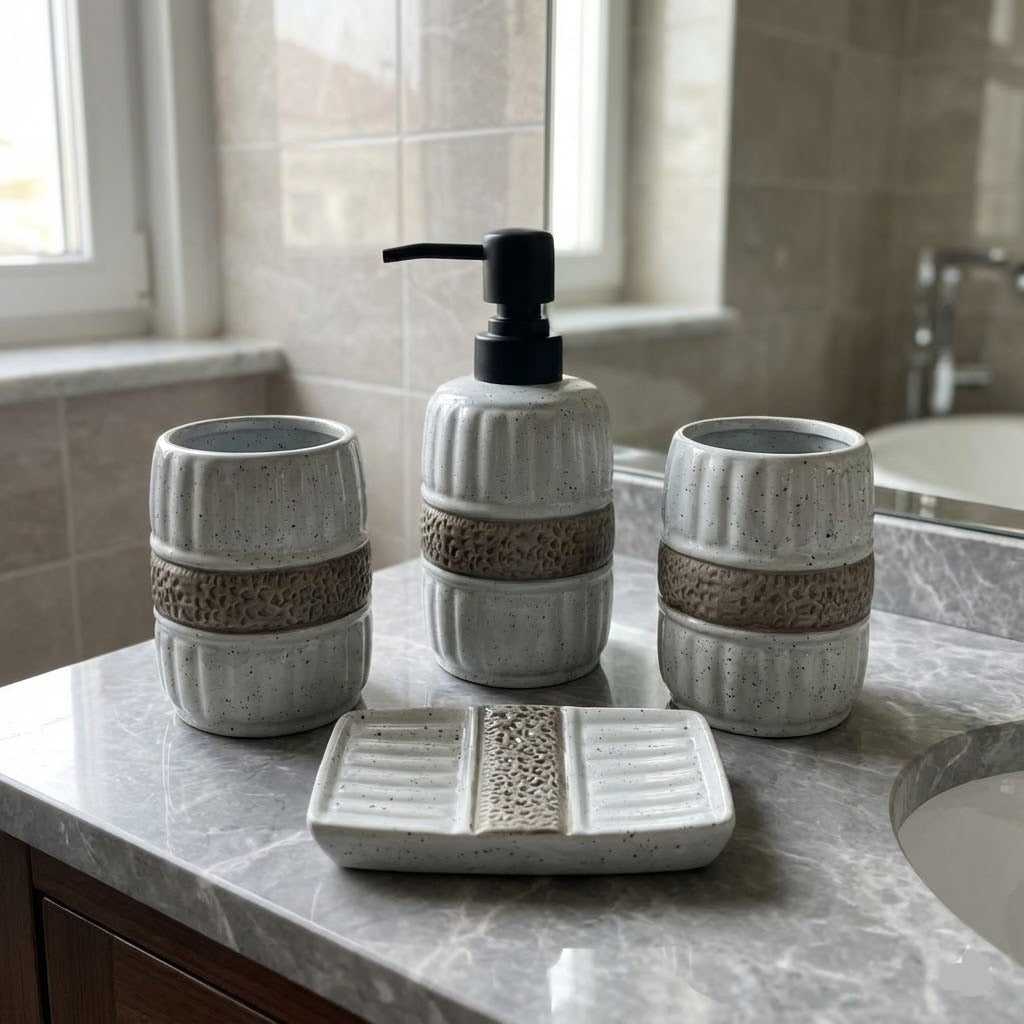 4PCs Luxury Cereamic Bathroom Accessories Set