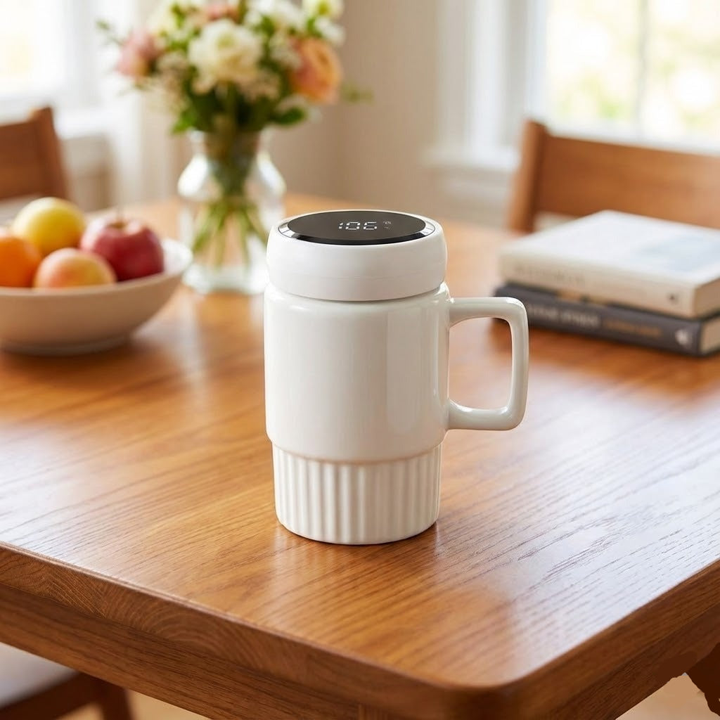 Ceramic Coffee Mug with Mirror LId