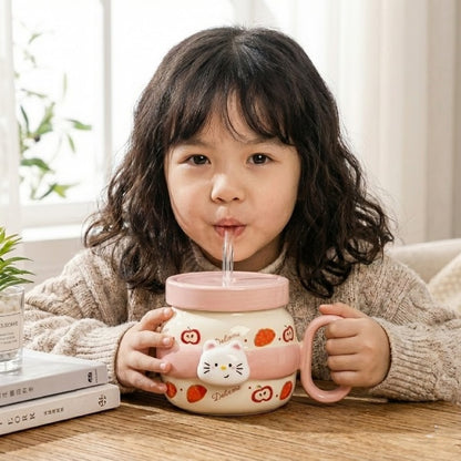 Cute Ceramic Kids Water Cup