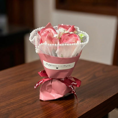 Creative Fabric Knitted Flower Bouquet (Random Color)