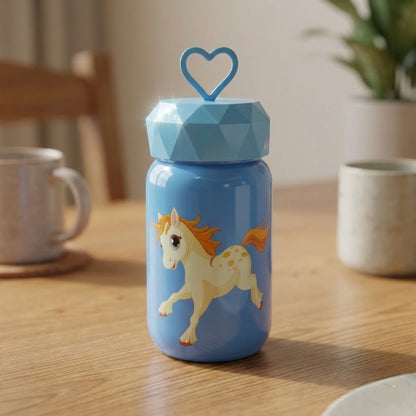 Cute Unicorn Glass Water Bottle for Kids