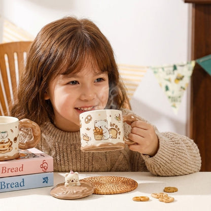 Cute Ceremic Coffee Mug with Lid