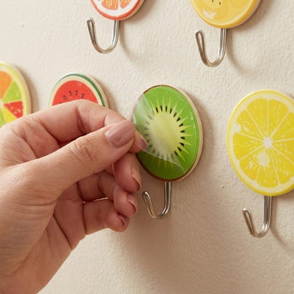 9PCs Fruits Shape Sticky Wall Hooks