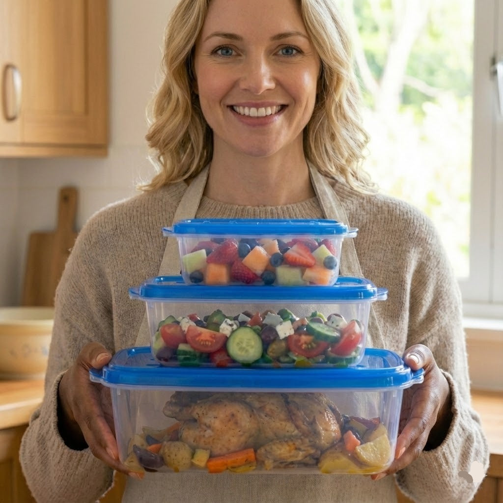 3PCs - Plastic Push-lock Food Storage Box