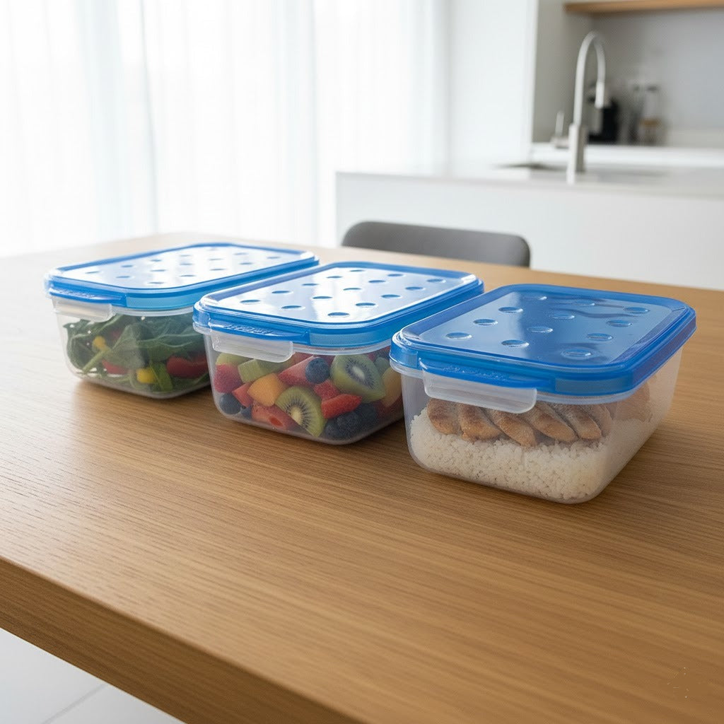 3PCs Plastic Airtight Food Container(1500ml)