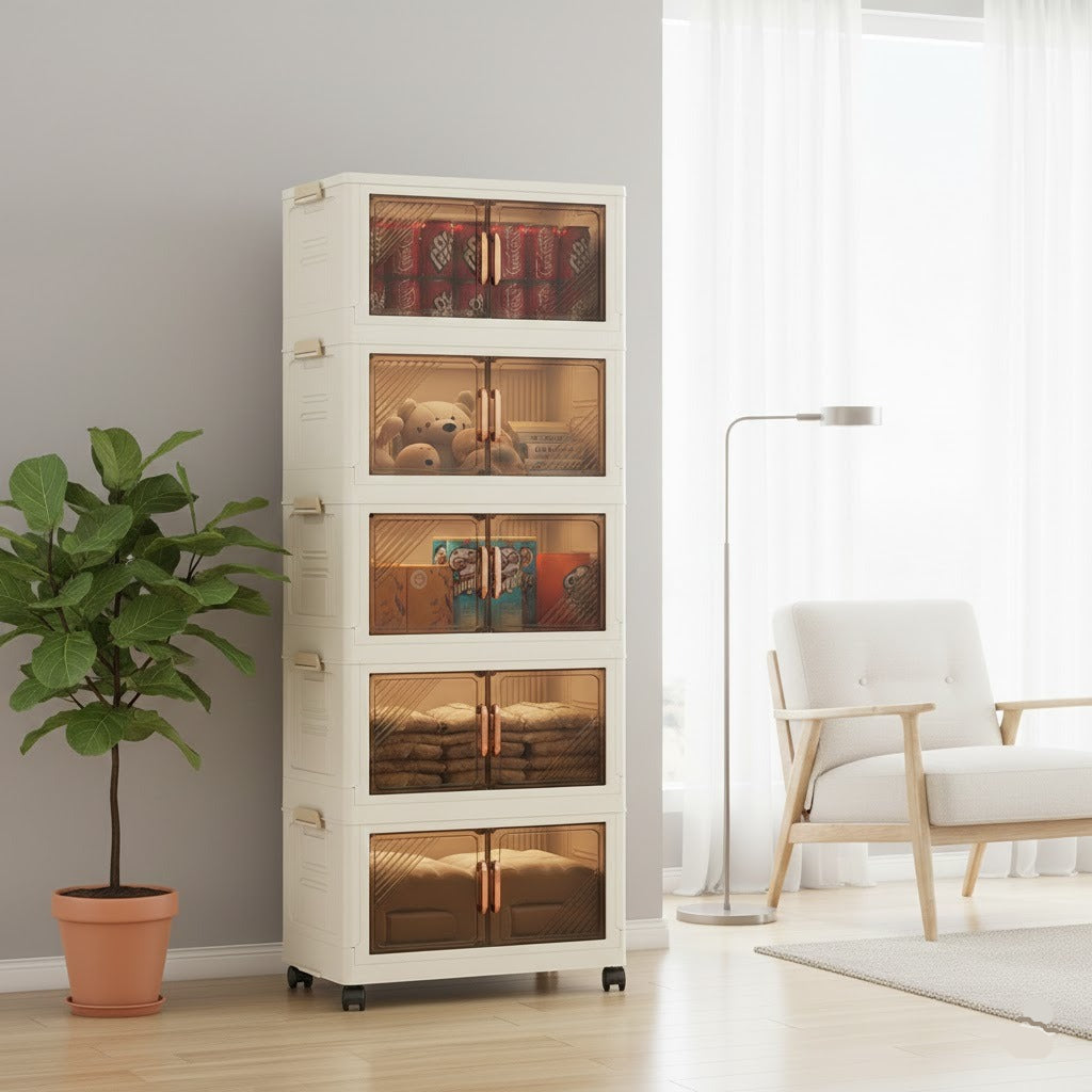 5 Layer Storage Cabinet with Transparent Doors