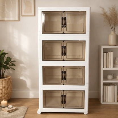 4 Layer Storage Cabinet with Transparent Doors