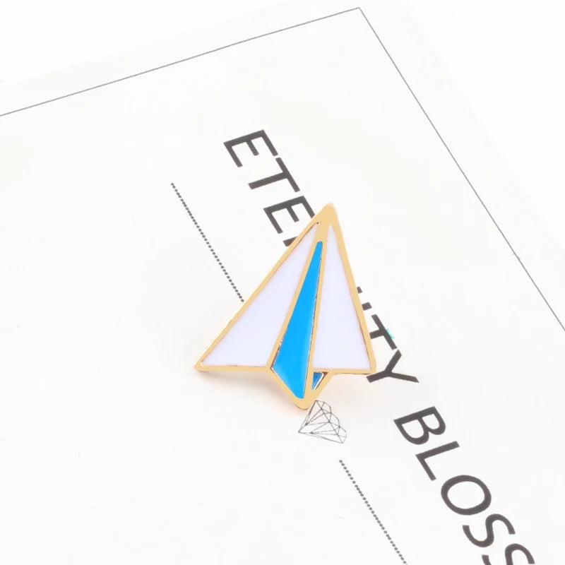Cute Mini Paper Plane Pin Brooch