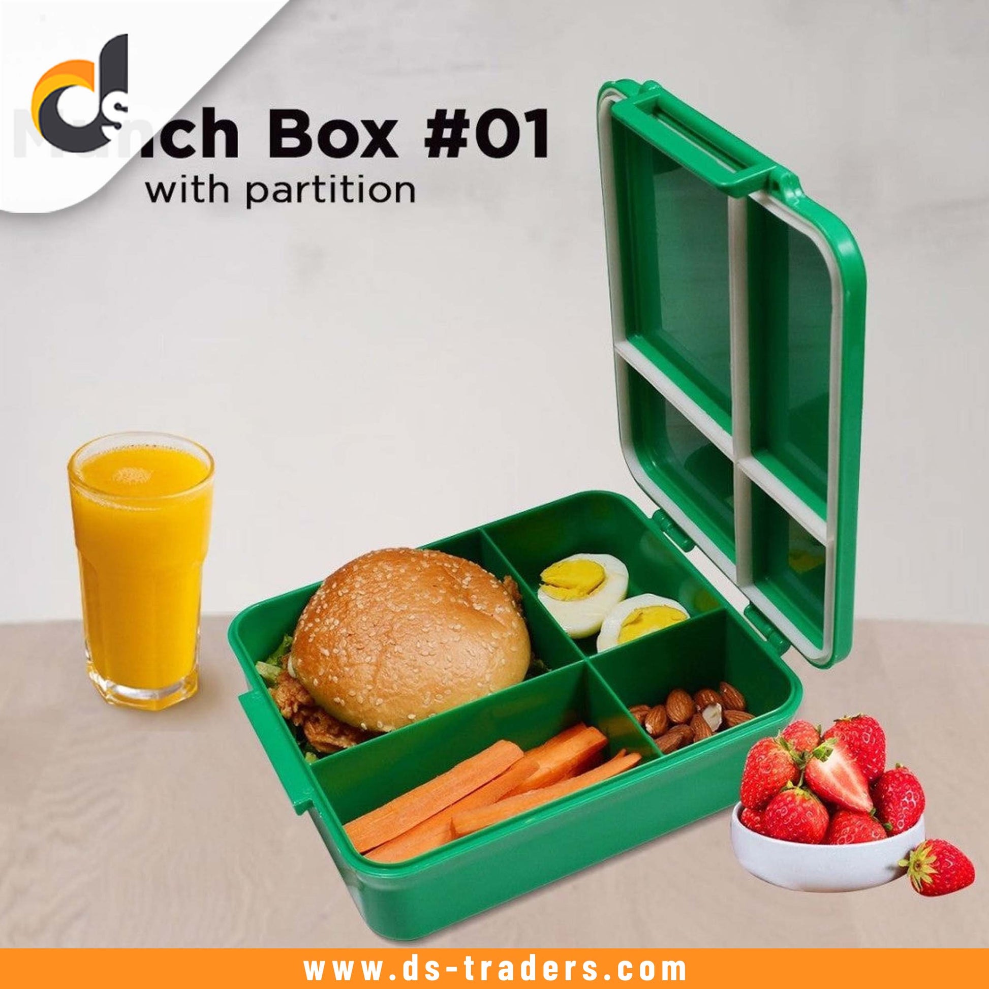 Cartoon Printed Lunch Box with 4 Partition