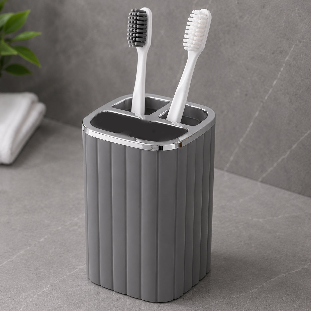 Bathroom Storage Toothbrush Holder with 3 Divider