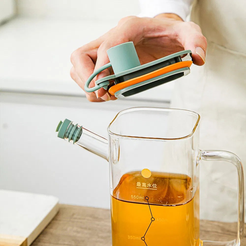 Glass Oil Dispenser with Silicone Guard