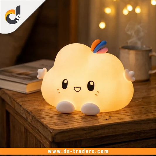 Cute Cloud Shape Rechargeable Silicone Table Lamp