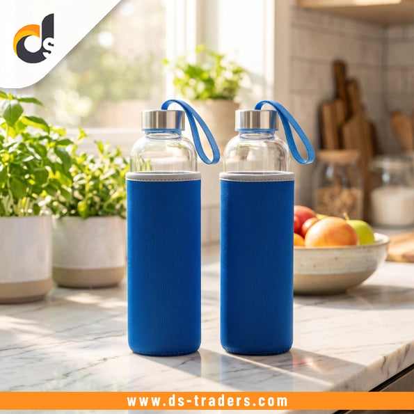 Elegant Glass Water Bottle With Protective Sleeve 500ML
