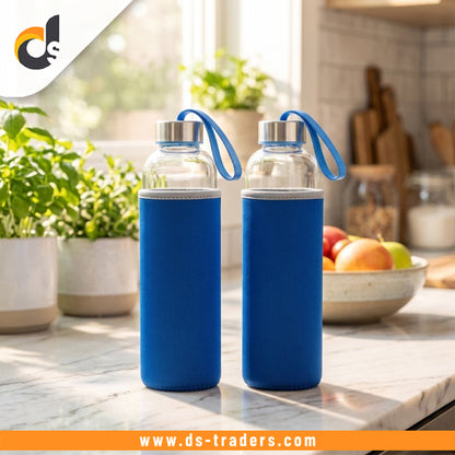Elegant Glass Water Bottle With Protective Sleeve 500ML