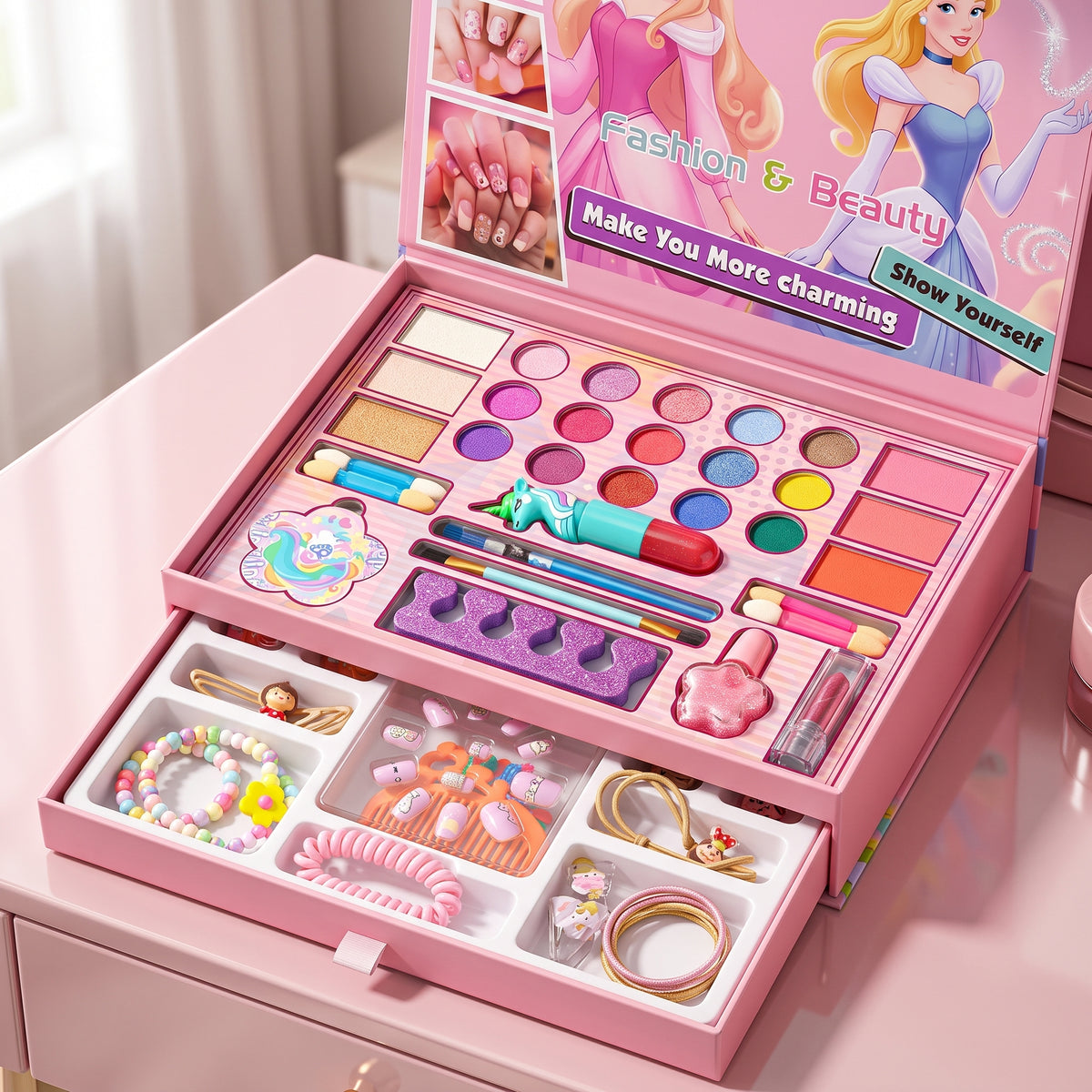 Kids Pretend Play Beauty Makeup Accessories Set