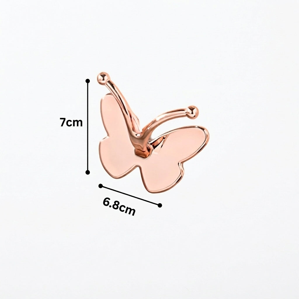 Elegant Butterfly Adhesive Metallic Wall Hook
