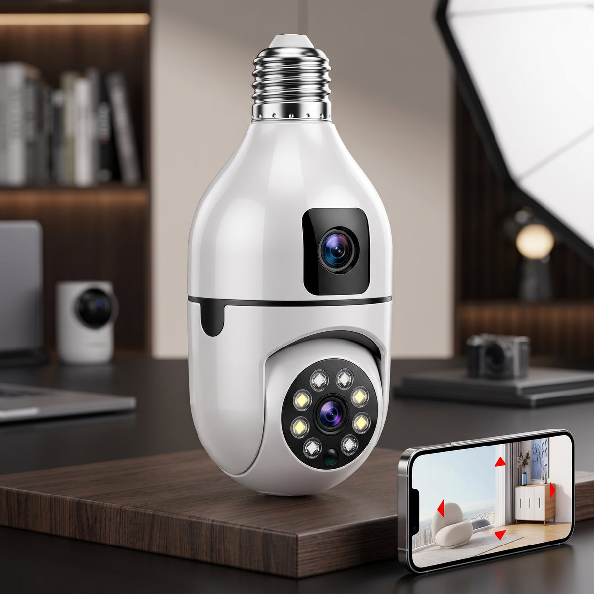 Wireless WiFi Bulb Security Camera