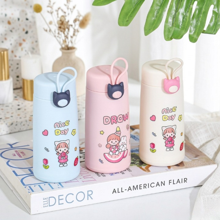 Cute Cartoon Double-Layer Water Bottle 300ML