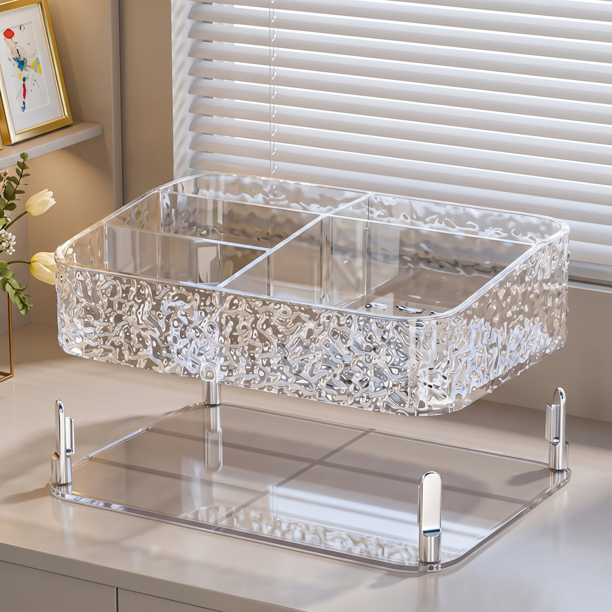 Luxury Multi-Compartment Acrylic Makeup Organizer