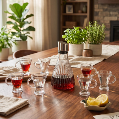 7PCs Elegant Ribbed Jug & Glass Set