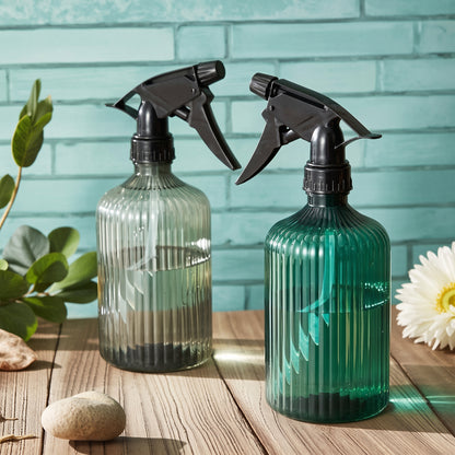Elegant Acrylic Ribbed Spray Bottle