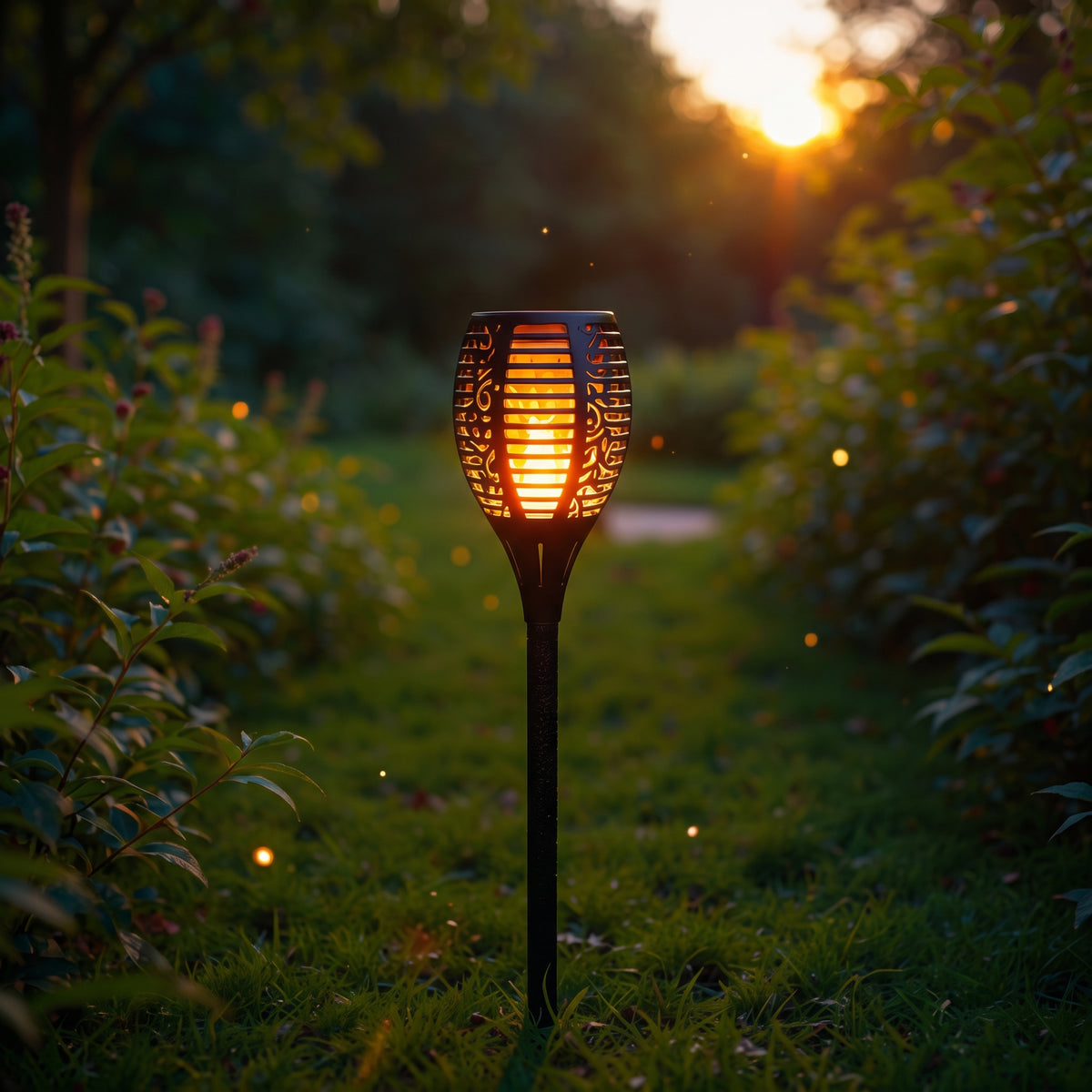 Elegant Solar Flame Outdoor Light