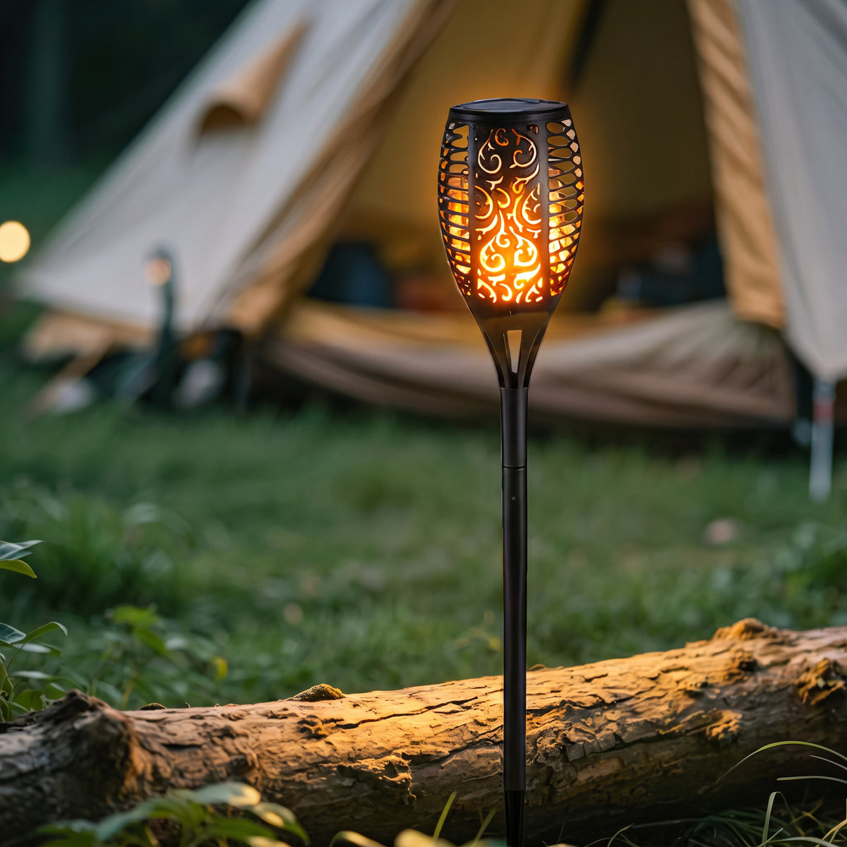 Elegant Solar Flame Outdoor Light