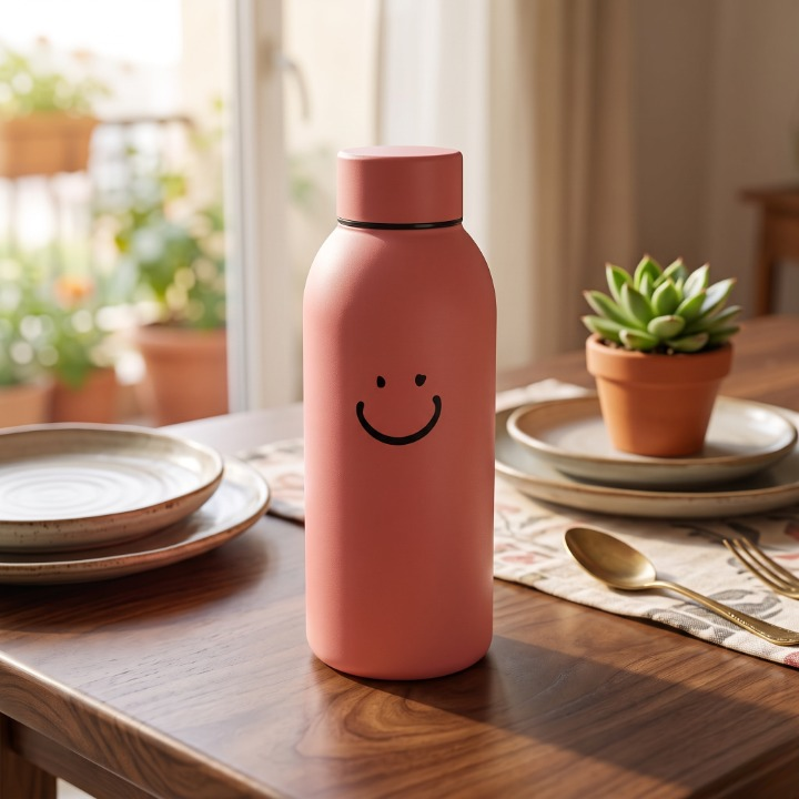 Smiley Face Double-Layer Water Bottle 400ML