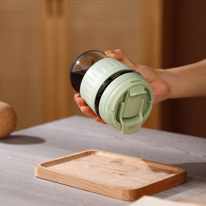 Double Layer Travel Glass Mug With Lid