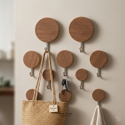 10PC Self Adhesive Wooden Hook